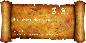 Betskey Martina névjegykártya